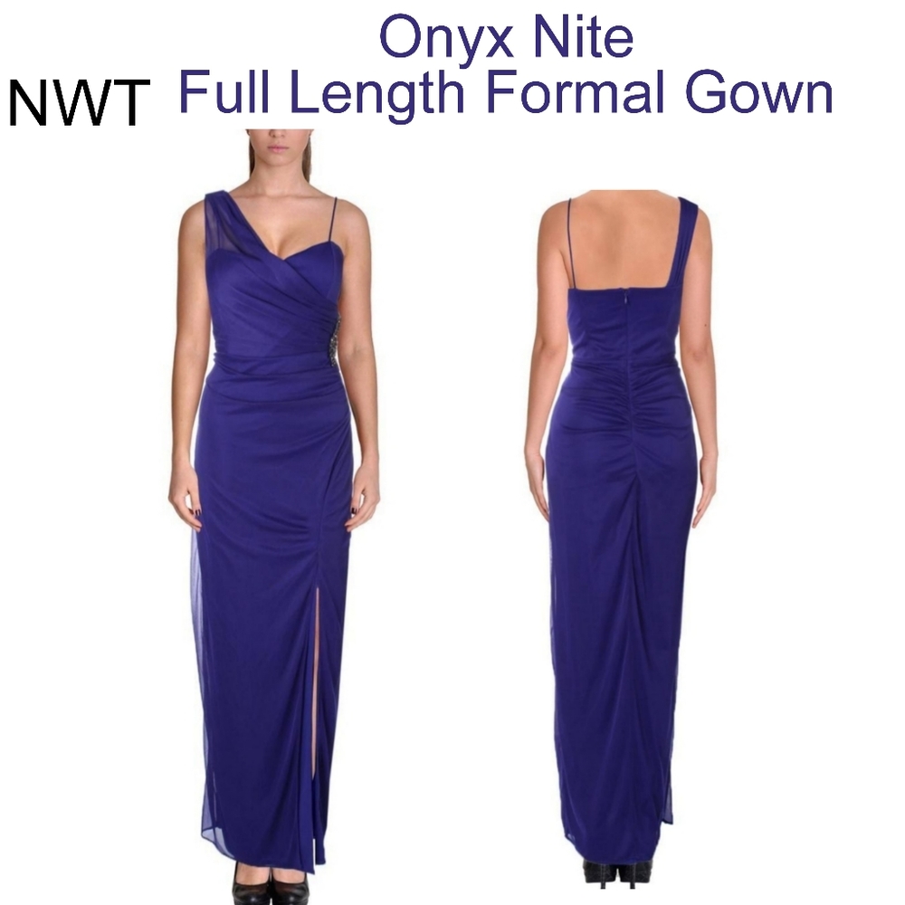 NWT ONYX NITE Indigo Formal Gown Dress - prom wedding ++ MSRP$165